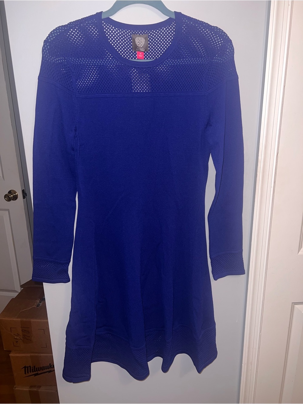 Vince Camuto Royal Blue Long Sleeve Knit Dress